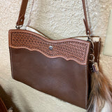 Tooled axis button purse