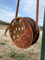 Tooled Axis Round Purse