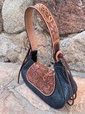 Javalina and sunflower tooled purse